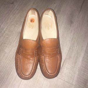 **SIZE 7** brown low wedged SAS comfortable shoes.